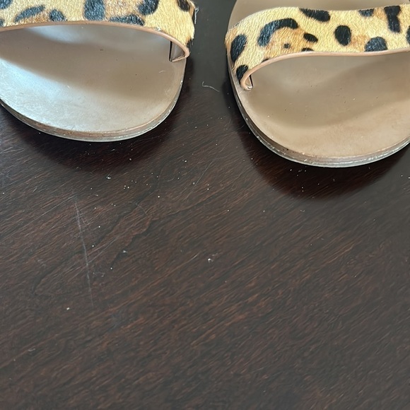 J. Crew Factory Calf Hair Leopard Print Sandals Size 8 Preppy Animal Print Chic - Picture 3 of 9